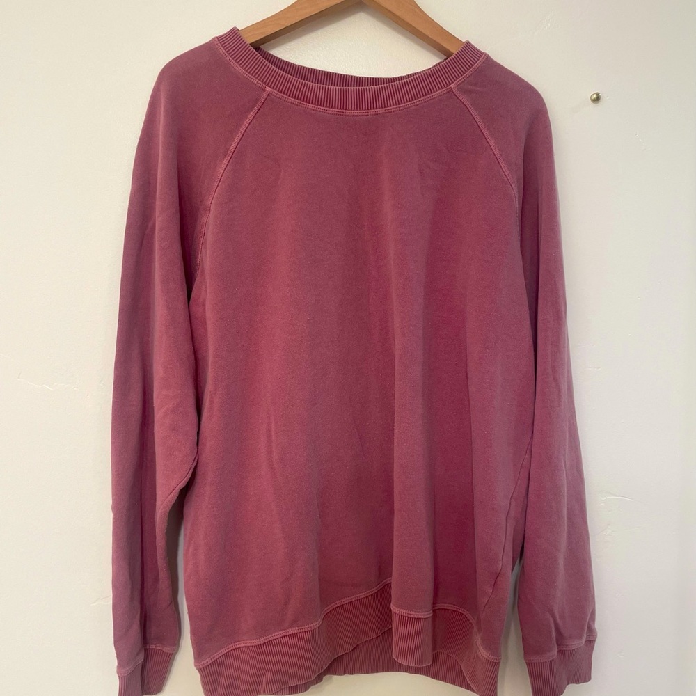 Red/pink plain oversized Crewneck